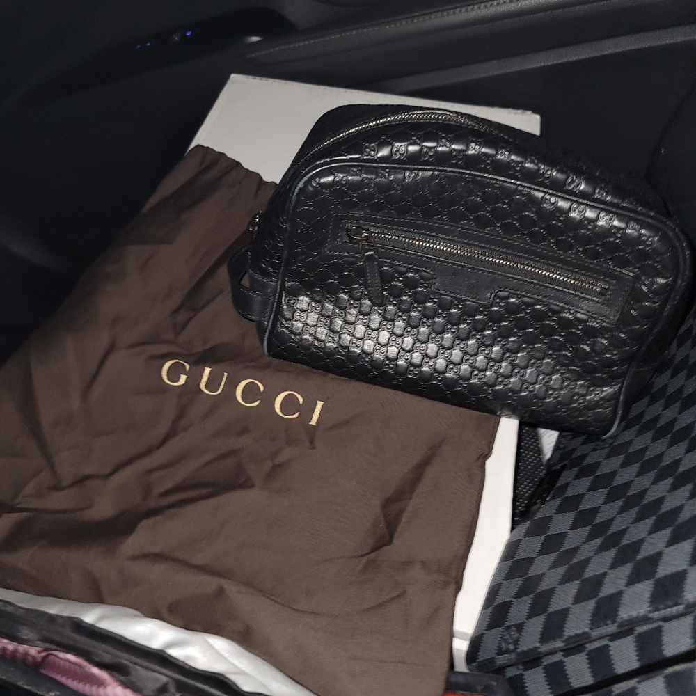 New Gucci  Black Leather Micro GG Gucc - Picture 2 of 3